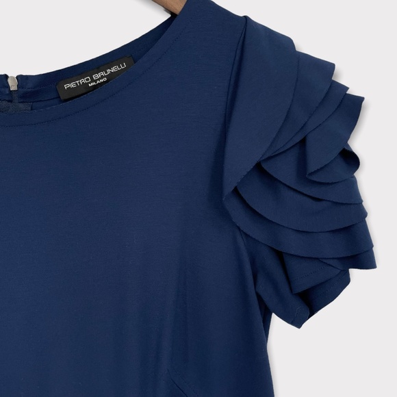 Pietro Brunelli Navy Capri Designer Maternity Dress Size Small - Picture 6 of 11